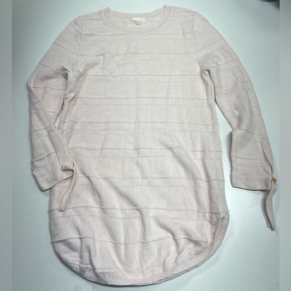 Lisa Todd Baby Pink Tie Sleeve Detail Cotton Sweater Size Small - Picture 1 of 9